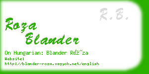 roza blander business card